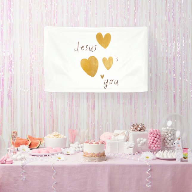 Jesus loves you Banner Sign modern (Party)