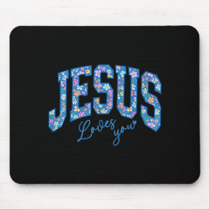 Jesus Loves You, Bible God Faith Church Christian Mouse Mat