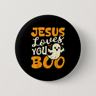 Jesus Loves You Boo Christian Halloween Ghost Funn 6 Cm Round Badge