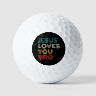 Jesus Loves You Bro, Funny Christian Faith Retro Golf Balls