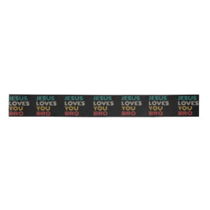 Jesus Loves You Bro, Funny Christian Faith Retro Satin Ribbon