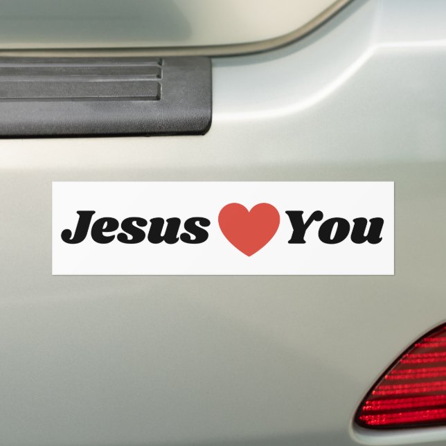 JESUS LOVES YOU Bumper Sticker (On Car)