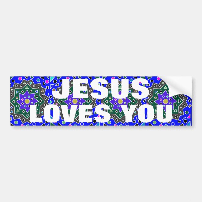 JESUS LOVES YOU BUMPER STICKER (Front)