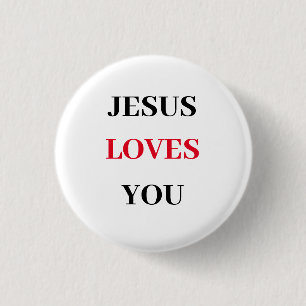 Jesus Loves You Christian 3 Cm Round Badge