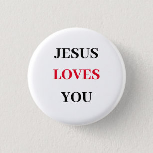 Jesus Loves You Christian 3 Cm Round Badge