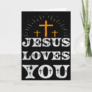 Jesus Loves You Christian Cross Faith  Card