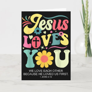 Jesus Loves You Christian Cross God Faith Bible Re Card