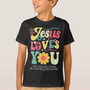 Jesus Loves You Christian Cross God Faith Bible Re T-Shirt