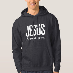 JESUS LOVES YOU   CHRISTIAN  HOODIE