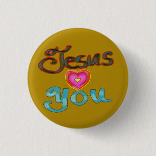 ‘Jesus Loves You’ Christian Quote  3 Cm Round Badge