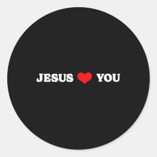 Jesus Loves You - Christian Religious Classic Round Sticker