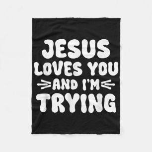 Jesus Loves You Christian Religious Faith For Men  Fleece Blanket