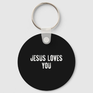 Jesus Loves You Christian Religious Faith For Men  Key Ring