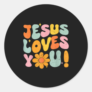 Jesus Loves You Christian Teen Girl God Sister Goo Classic Round Sticker