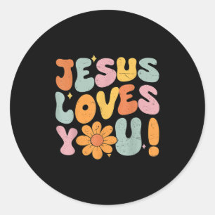 Jesus Loves You Christian Teen Girl God Sister Goo Classic Round Sticker