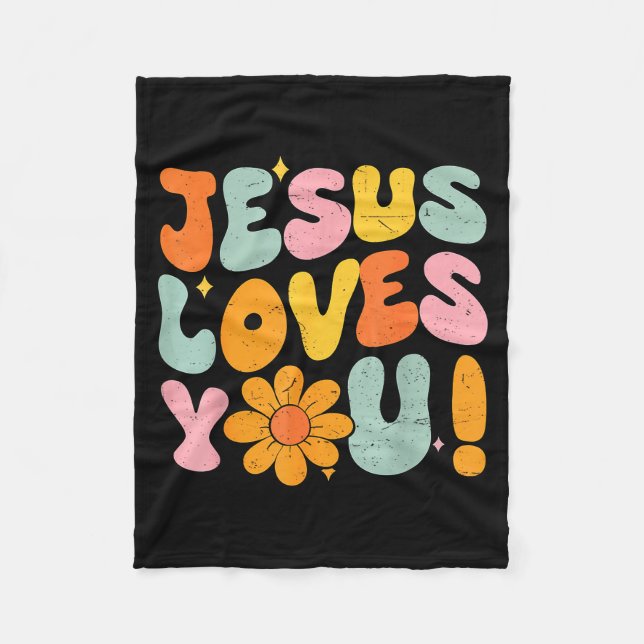 Jesus Loves You Christian Teen Girl God Sister Goo Fleece Blanket (Front)
