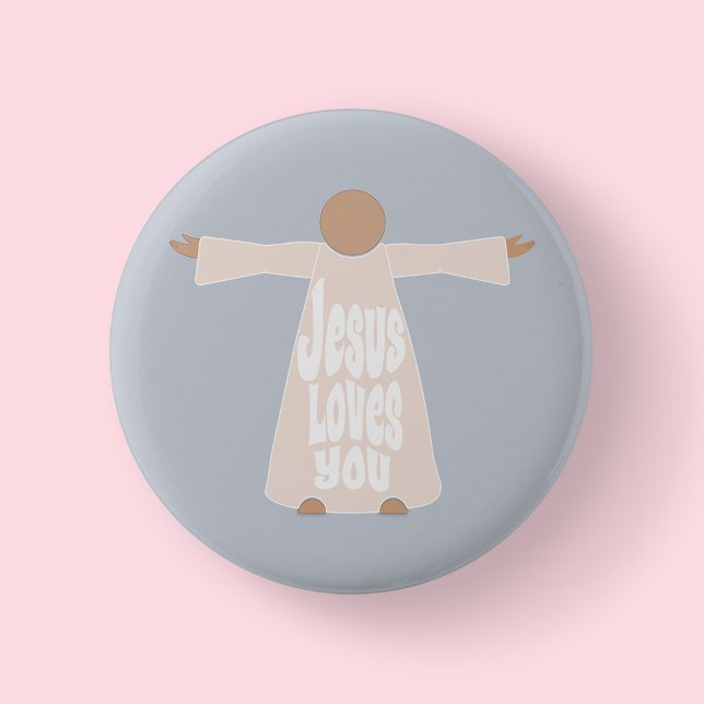 Jesus Loves You Christian Unity Week Button (Jesus Loves You)