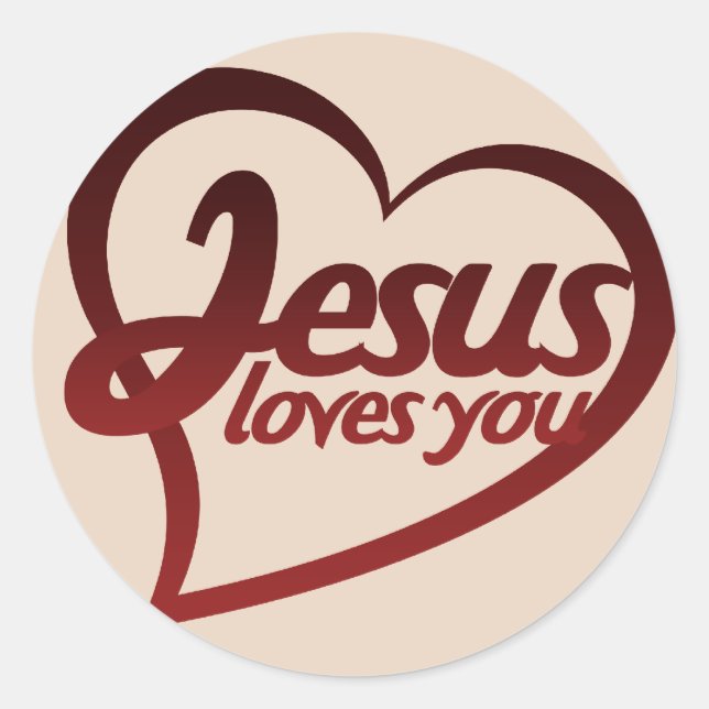 Jesus Loves you Classic Round Sticker (Front)