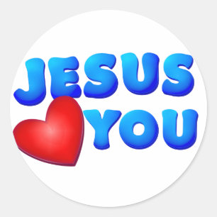 Jesus Loves You Classic Round Sticker