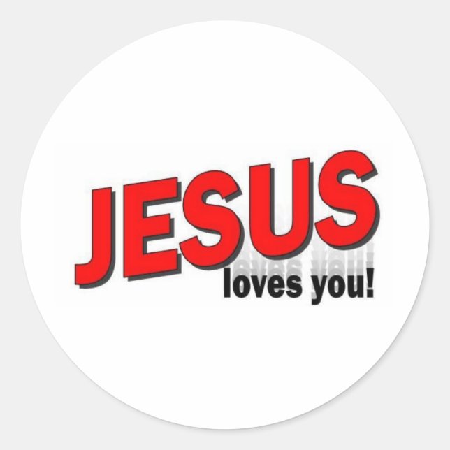 Jesus loves you. classic round sticker (Front)