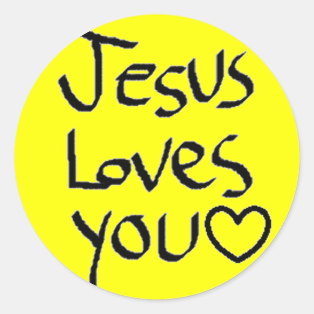 Jesus Loves You Classic Round Sticker (Front)