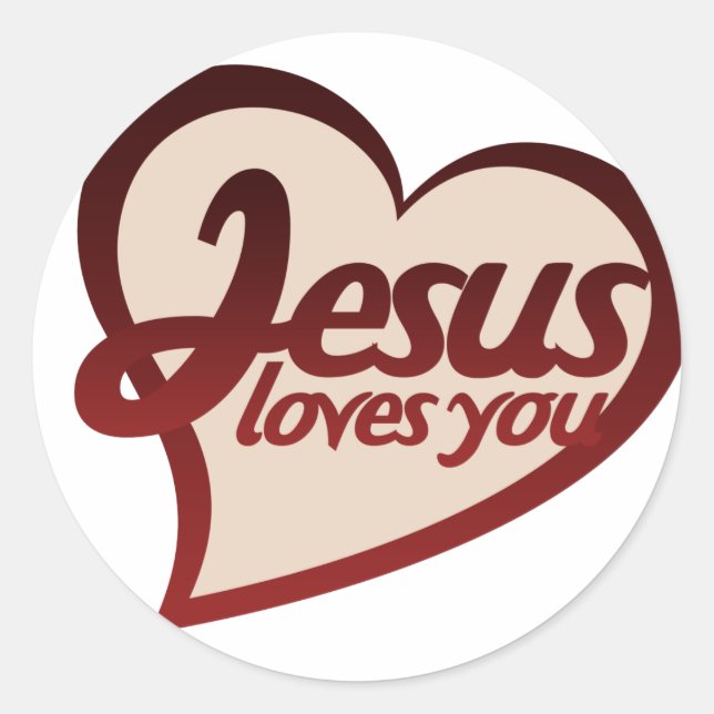 Jesus Loves you Classic Round Sticker (Front)