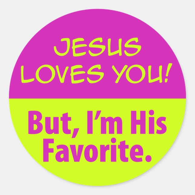 Jesus Loves You! Classic Round Sticker (Front)