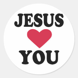 Jesus loves you classic round sticker