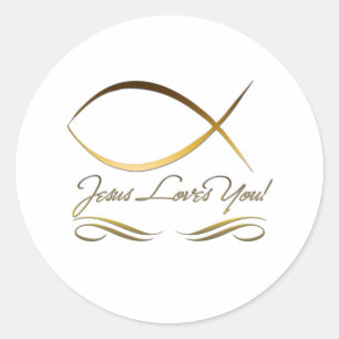 Jesus Loves You Classic Round Sticker