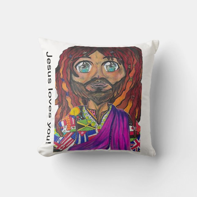 Jesus loves you! cushion (Front)