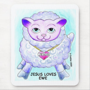 Jesus Loves You custom name Mouse Pad