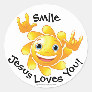 Jesus Loves You Customise it Classic Round Sticker