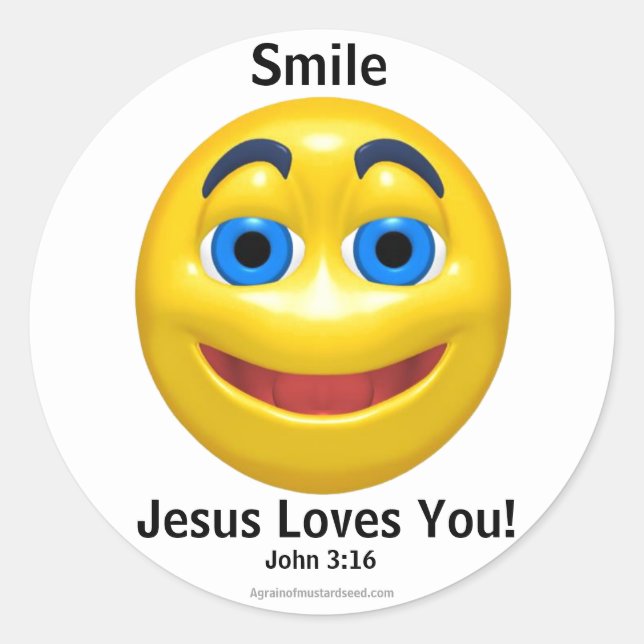 Jesus Loves You Customise it Classic Round Sticker (Front)