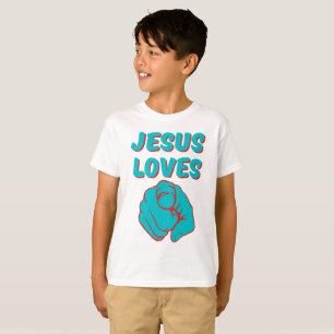 Jesus Loves You Faith Based Quote Boy's T-Shirt