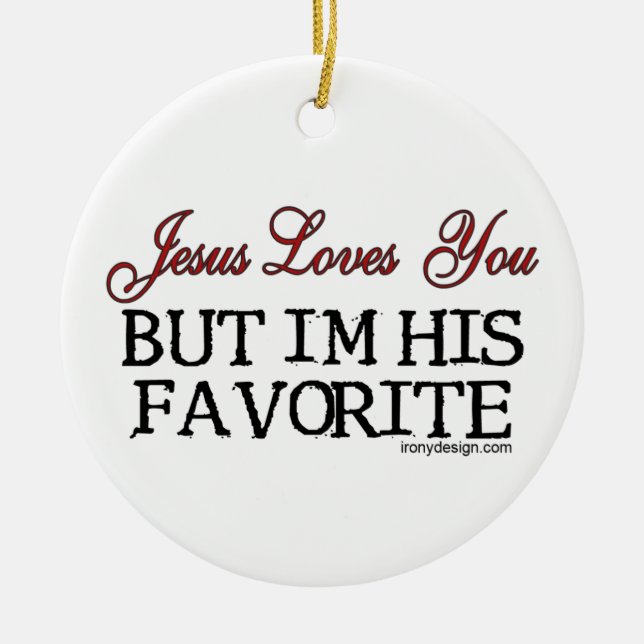 Jesus Loves You Favourite Ceramic Tree Decoration (Front)