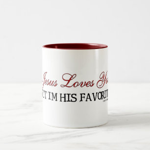 Jesus Loves You Favourite Two-Tone Coffee Mug