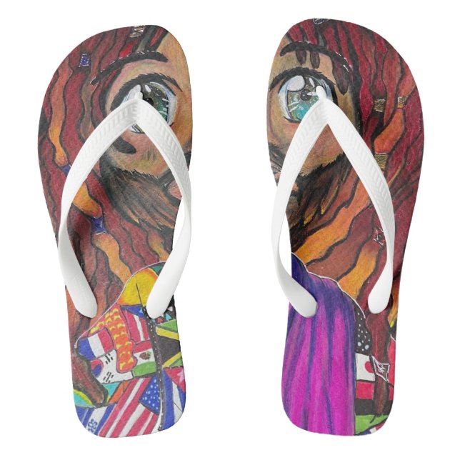 Jesus loves you! flip flops (Footbed)
