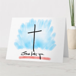 JESUS LOVES YOU Folded Greeting Card