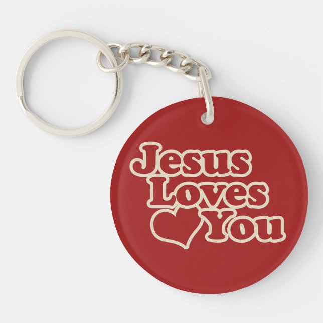 Jesus Loves you for Christians Key Ring (Front)