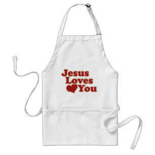 Jesus Loves you for Christians Standard Apron