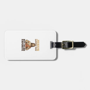 Jesus Loves You Funny Vintage Faith Shirt Design_1 Luggage Tag