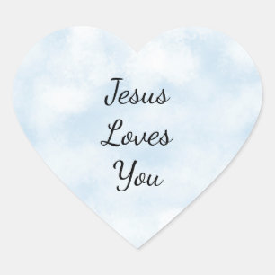 Jesus Loves You Heart Sticker
