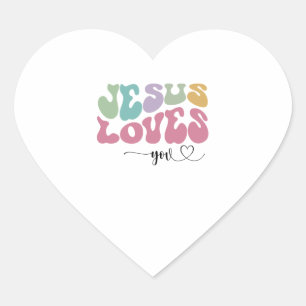 Jesus Loves You Heart Sticker