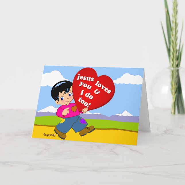 Jesus Loves You & I Do Too! Holiday Card (Front)