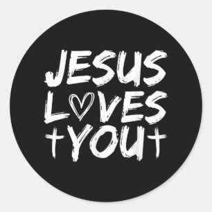 Jesus Loves You I Jesus Classic Round Sticker