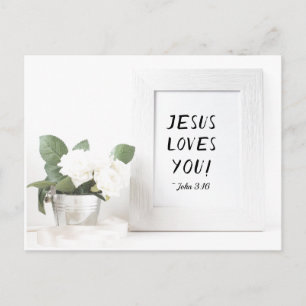 Jesus Loves You! John 3:16, Scripture Reference Postcard