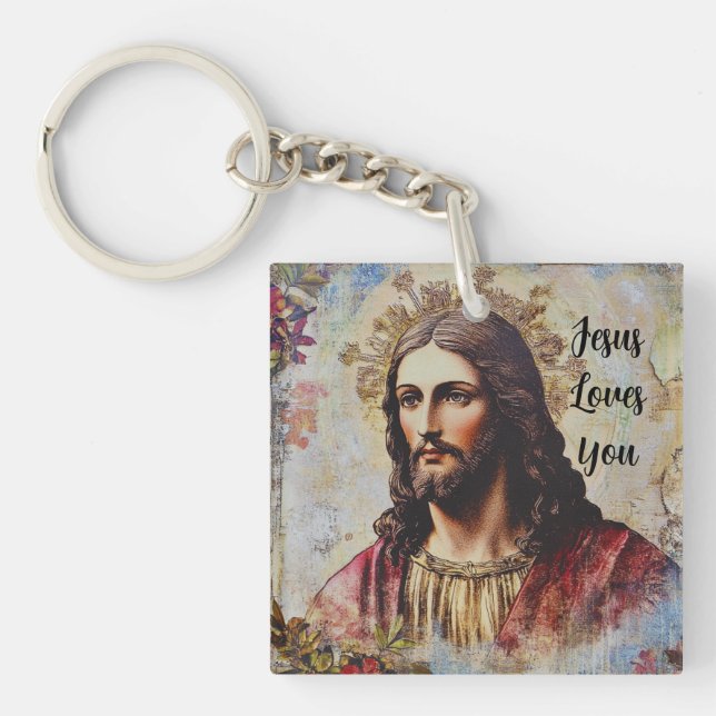 Jesus Loves You  Key Ring (Front)
