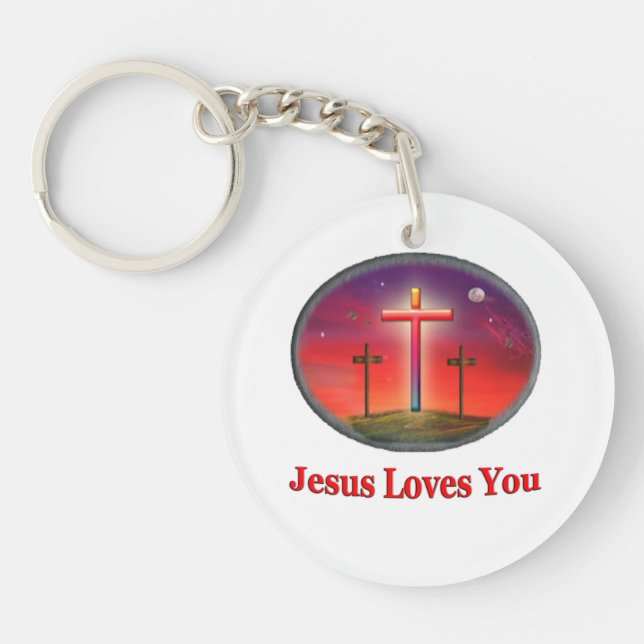 jesus loves you key ring (Front)