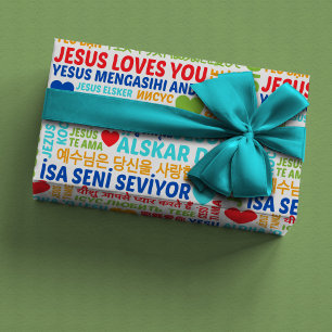 Jesus Loves You Languages Wrapping Paper
