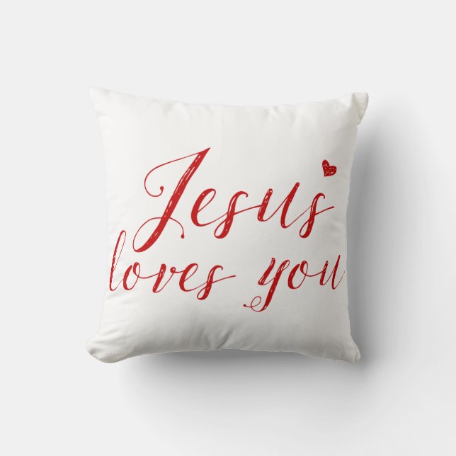 Jesus loves you logo Pillow (Front)